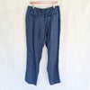 NWT Octobre Agnel Mottled Blue Chino Linen High Rise Trouser Pants, Size XL
