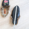 Gucci Black Leather Fur Loafers Embroidered Princetown Flat Slipper Mules