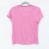 Gerald Darel Linen Tee Top Womens 1/S Pink Short Sleeve V-neck