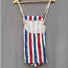 Show Me Your Mumu Striped Trude Romper Denim Short Overalls, size XS