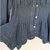 Anthropologie Pleated Denim Shirt Shacket Womens S Blue Long Sleeve Button-up