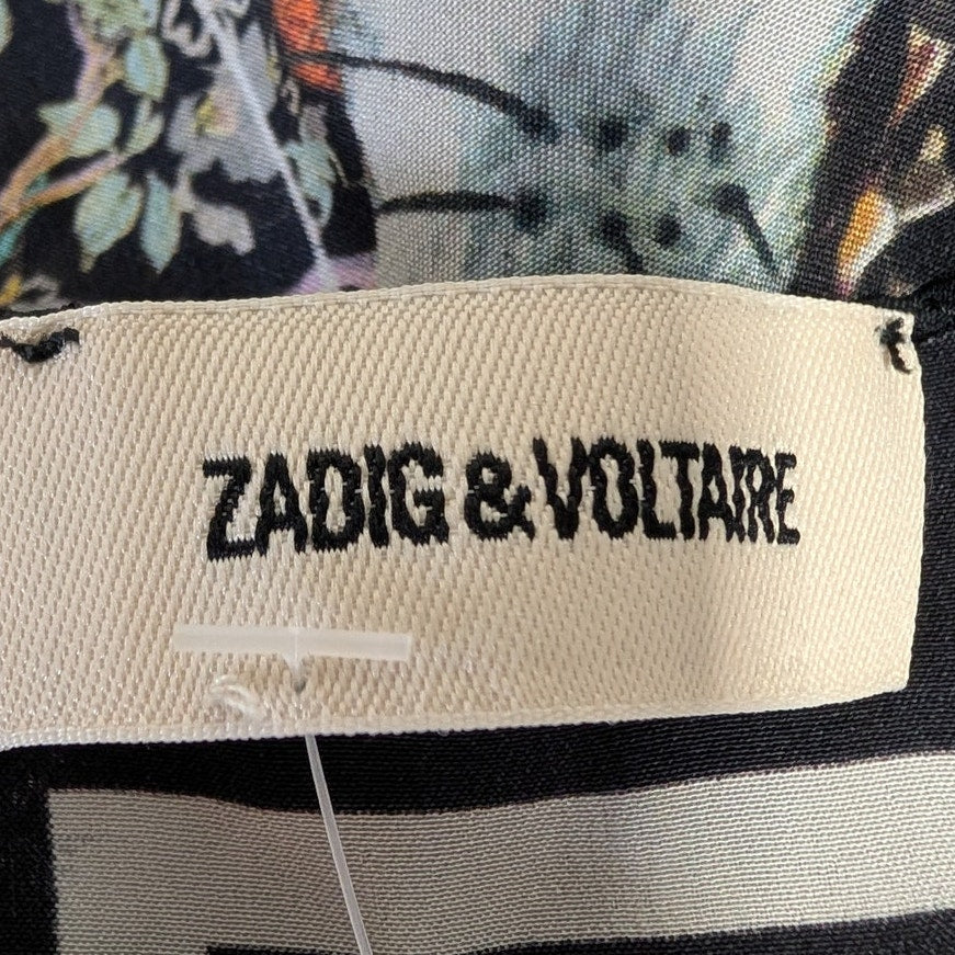 Zadig & Voltaire Floral Skull 100% Silk Scarf