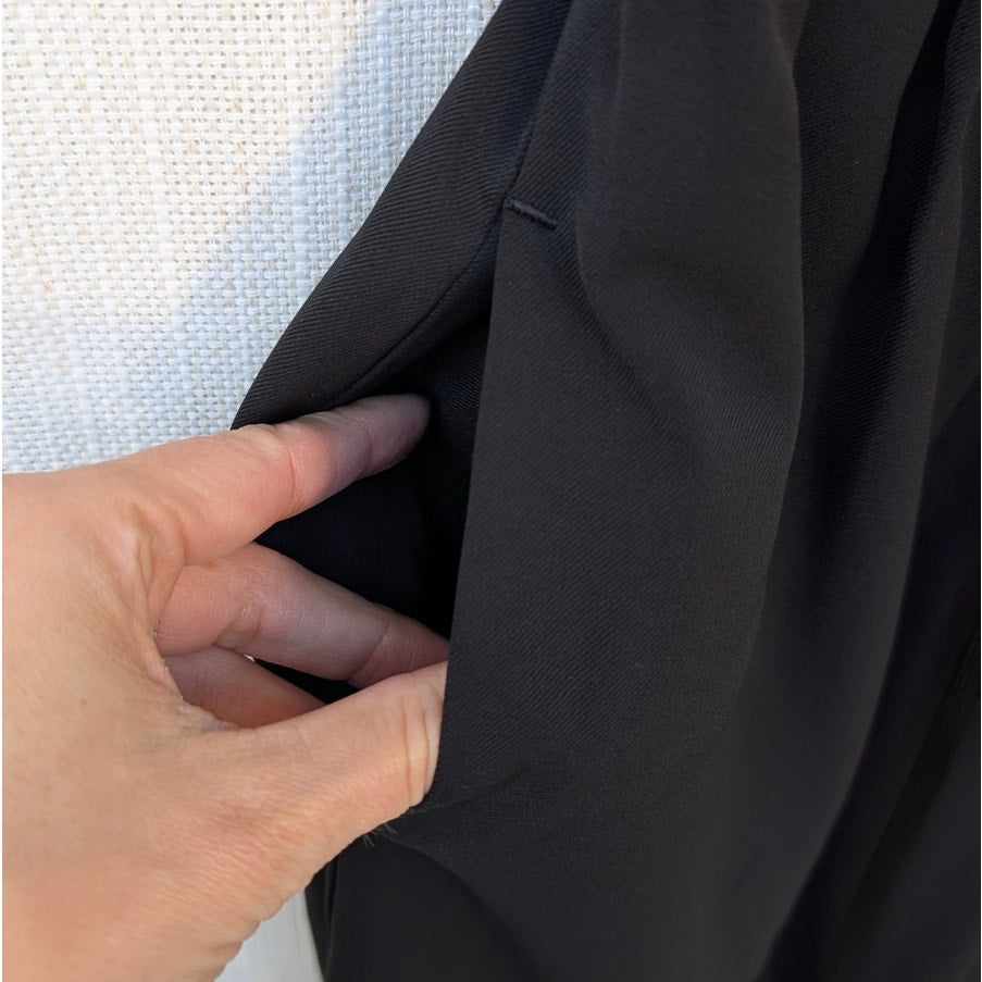 Copiner Black High-rise Wide Leg Ankle Trouser Dress Pants, size XS-S
