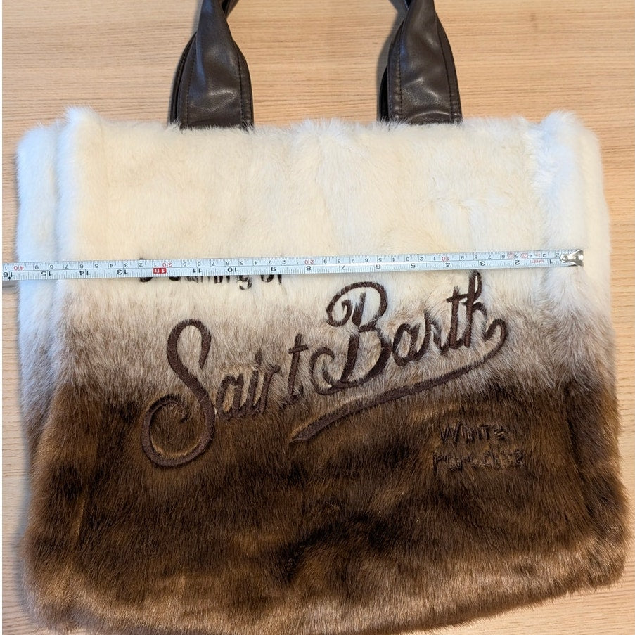 MC2 Saint Barth Bag Brown Gradient Furry Flavea Faux Fur Handbag Top Handle Tote