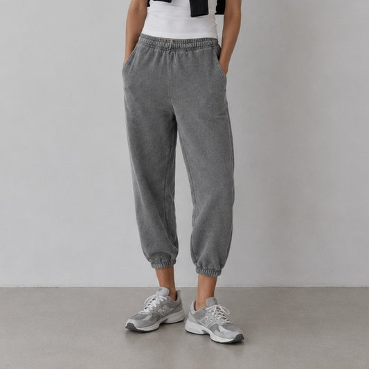 The Great Staduim Sweatpants Womens 0 Gray Cotton Relaxed Cropped