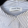 Anine Bing Essie Shirt Womens S White/Blue Oversized 100% Cotton Button-up