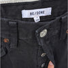RE/DONE Stove Pipe Black Denim High-rise Raw Hem Cropped Jeans, size 25