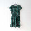TROVATA Birds of Paradis Marcella Green Floral Cotton Tiered Mini Dress, size S