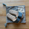 Manebi Sandals Womens EU 37/US 6 Blue Suede Flat Open Toe Espadrille Slides
