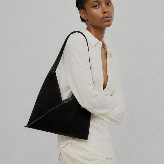 KHAITE The Small Sara Calfskin Suede Tote Bag Black Shoulder Bag NWOT