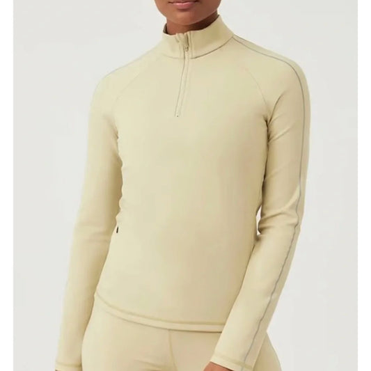 Outdoor Voices Frostknit 1/4 Zip Pullover Jacket Women M Mojave Tan Long Sleeve