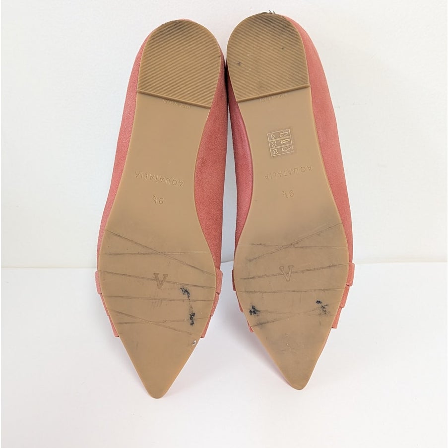 Aquatalia Jojo Dusty Pink Suede Leather Pointed Toe Flats Shoes Womens 9.5M