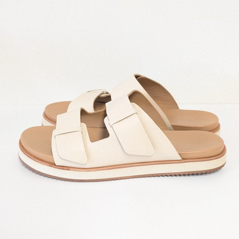 Nisolo Ella Flatform Slide Sandals Womens 11 Tan Bone Leather Slip On Straps EVA