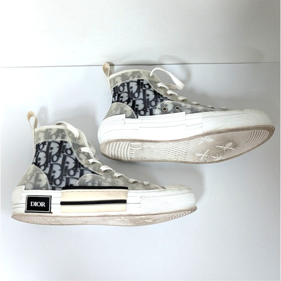 Dior B23 Oblique High Top Classic Monogram Sneakers Womens EU38/US 8