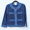 Kate Spade Broome Street Blazer Jacket Womens S Wool Blend Denim Tweed Button
