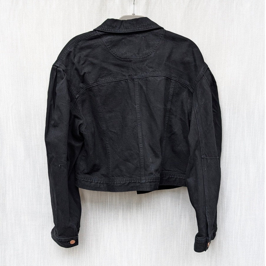 Ulla Johnson Cosette Black Denim Boxy Button Jacket