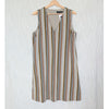Theory Linen Blend Mini Dress Womens 12 Multi Striped Sleeveless V-neck