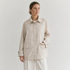 London Fog Women's Limited Beige Cotton Blend Trench Zip Coat Jacket, size L