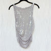 Reserved Metallic Effect Tank Top Womens S Purple Gray Mesh Sheer Fitted Blouse