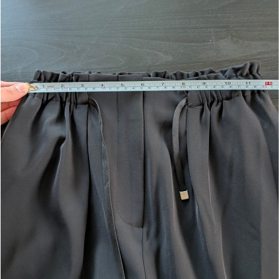 Copiner Black High-rise Wide Leg Ankle Trouser Dress Pants, size XS-S