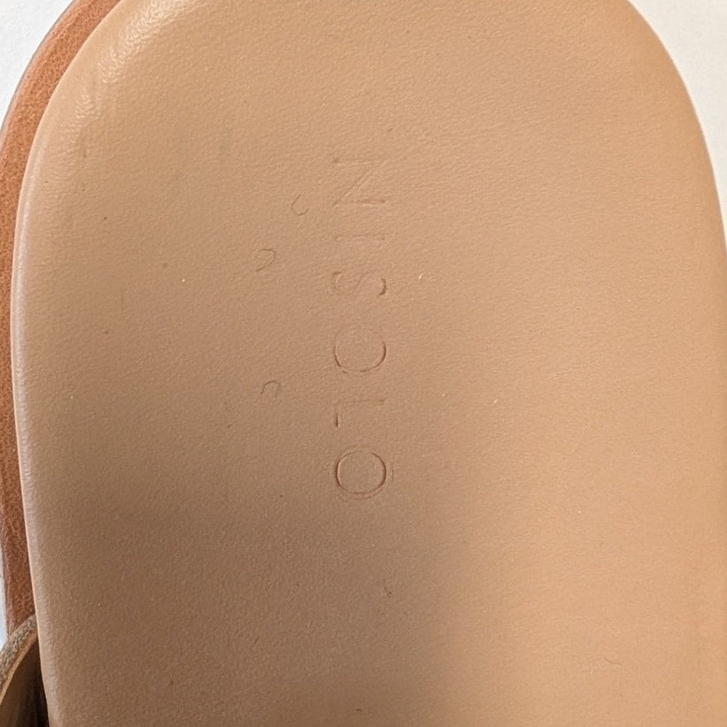 Nisolo Ella Flatform Slide Sandals Womens 11 Tan Bone Leather Slip On Straps EVA