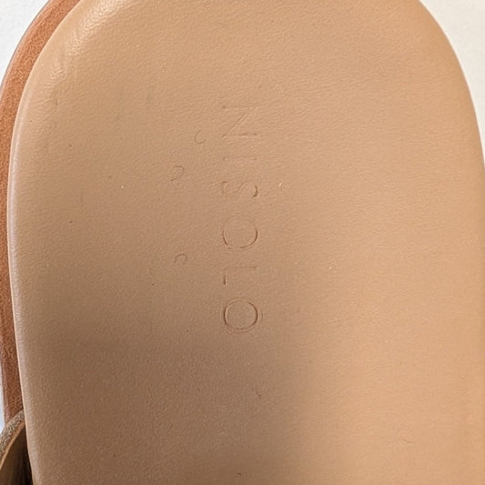Nisolo Ella Flatform Slide Sandals Womens 11 Tan Bone Leather Slip On Straps EVA