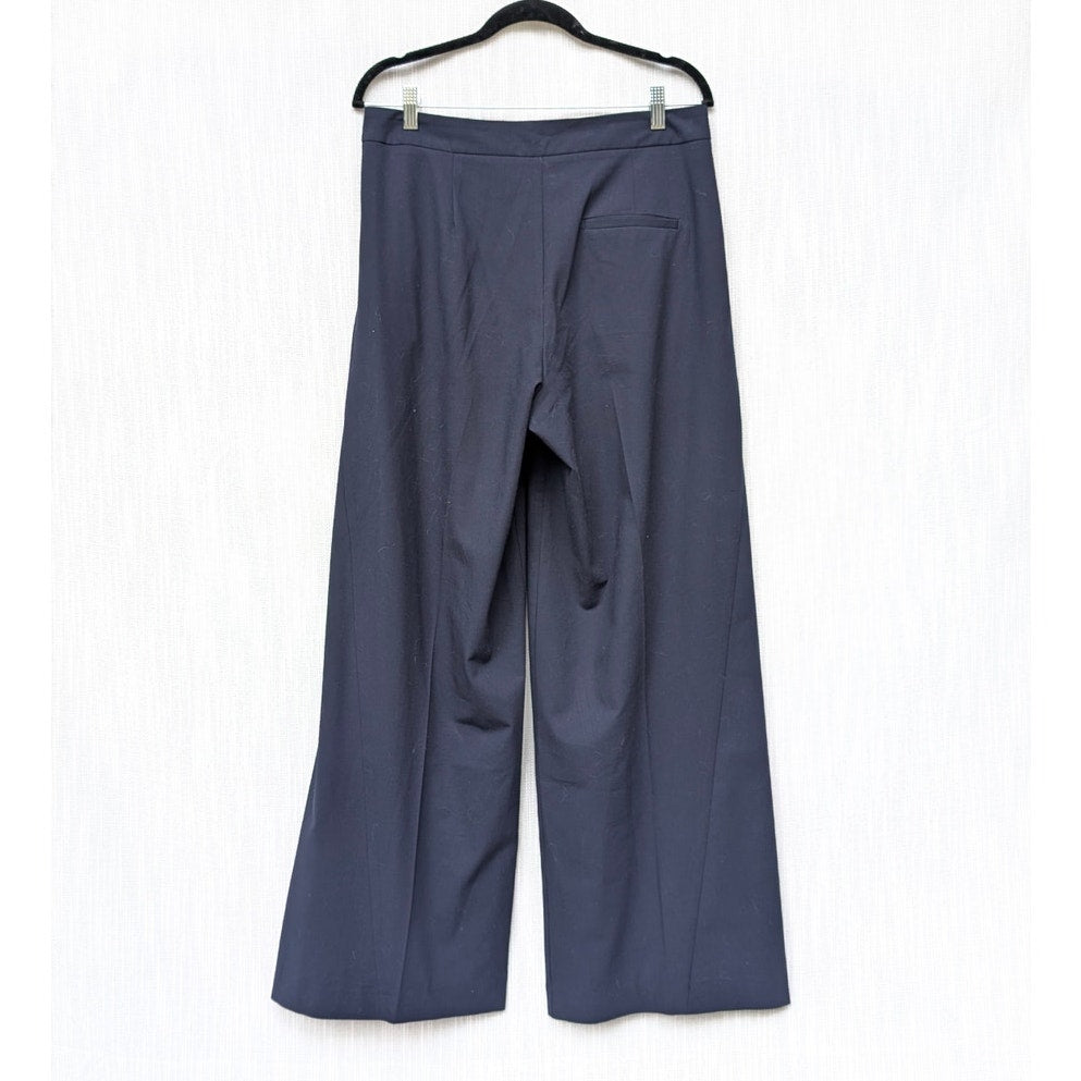 Zara Navy Blue Wide Leg High-rise Dress Pants, size M