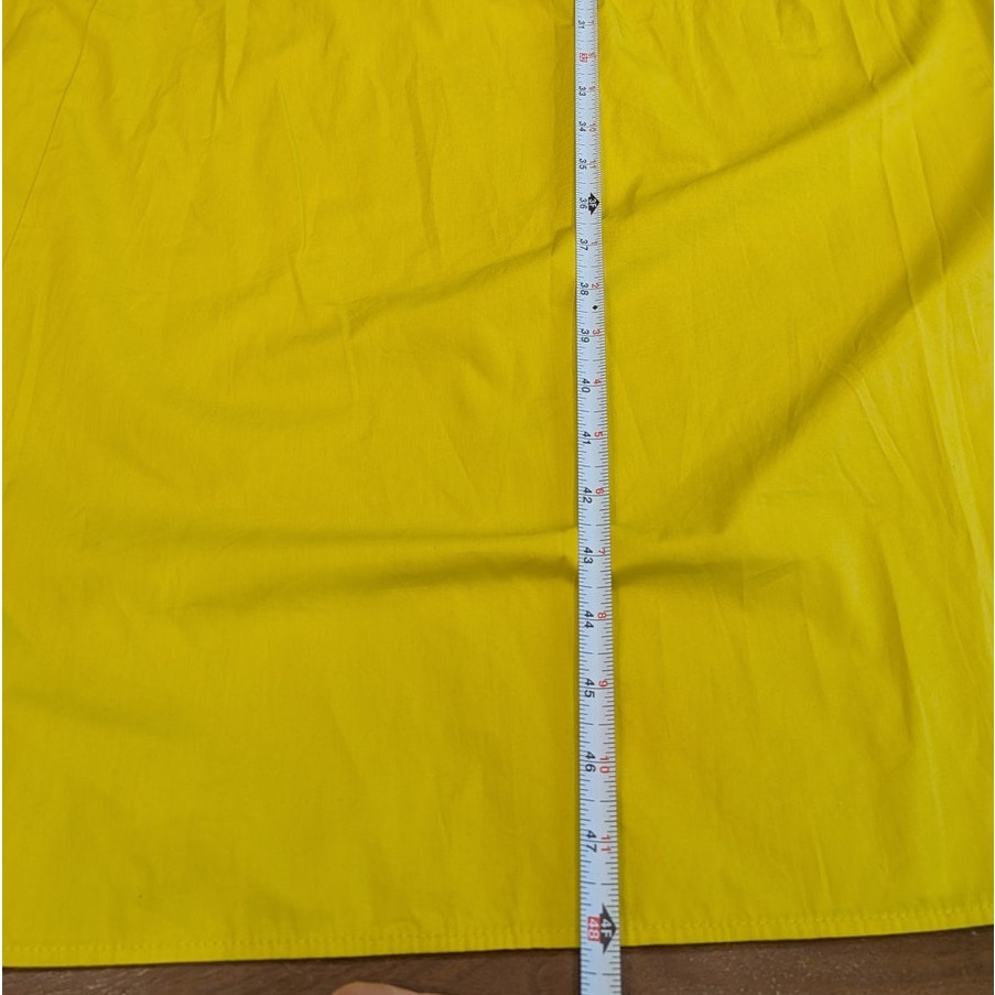 H&M HM Yellow Cotton Sleeveless Ruffle Midi Maxi Dress, Size M