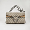 Gucci GG Dionysus Tiger Head  Canvas Shoulder Bag Womens Beige Logo Metal Chain
