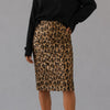 Alice+Olivia Sequin Animal Leopard Midi Skirt Womens 4 Gold/Black Straight