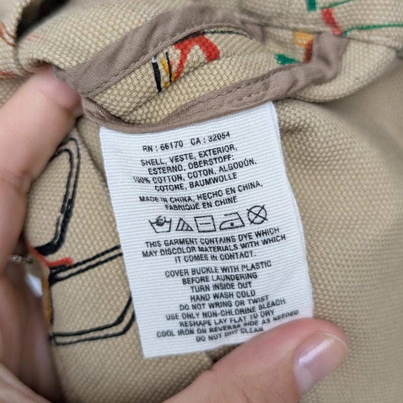 Anthropologie Postmark Beige Cotton Chairs Canvas A-line Wrap Mini Skirt, size 2