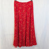 Reformation Zoe Red Floral A-line Midi Skirt Side Slit Size 0