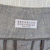 Brunello Cucinelli Wool/Linen Pants Womens 10 Gray High-rise Tapered Trousers