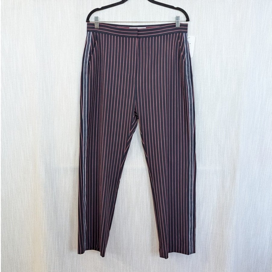 See by Chloe Navy Striped Cotton Tapered Ankle Pants Size 44 US 12