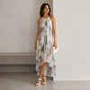 Ted Baker Ammaria Sleeveless Pleated High/Low Dress Womens XS/S Floral Midi