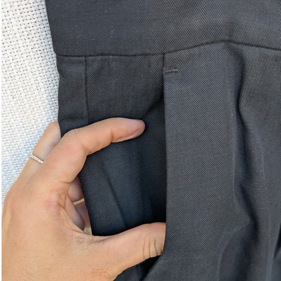 NWT Madewell Black Tall Slouchy Straight Pants in Drapey Twill NS449, Size 12