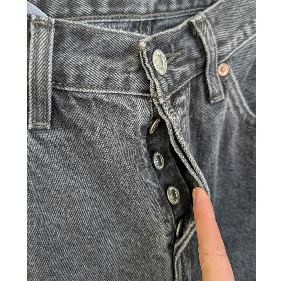 Levi's 501 Original Chaps Two-Tone Black Jeans Women's W28 L30 A7501-0000