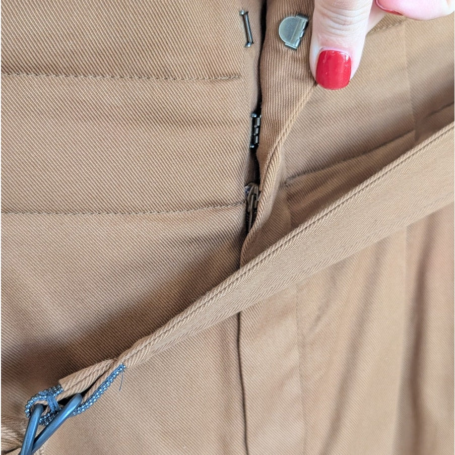 Brunello Cucinelli Monili-detail Paperbag Trousers Womens 10 Camel High-rise