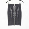 Herve Leger Mikayla Black Buckle Detail Bandage Mini Midi Pencil Skirt XS