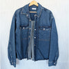 Anine Bing Paxton Shirt Jacket Womens L Blue Denim Cotton Relaxed Long Sleeve