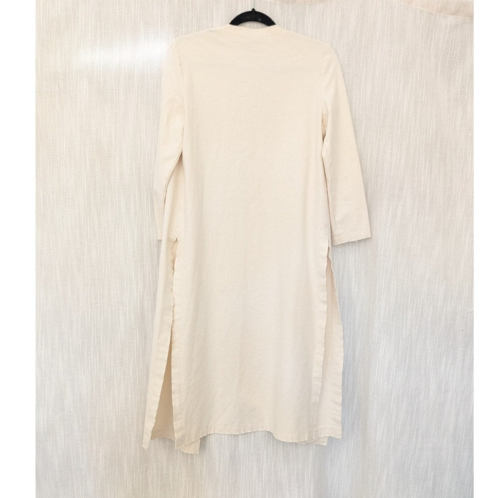 ALYSI Ivory Long Open Front Straight Hem Cardigan, size XS-L