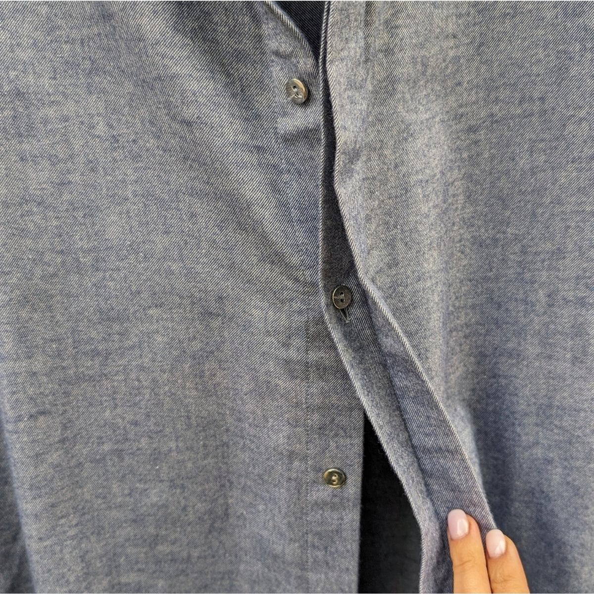 NWOT Richard Nicoll Soft Cotton Blue Button Down Hidden Placket Shirt, size L/40