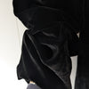 Swing Black Velvet Silk Blend Mid-rise Wide Leg Ankle Trousers Pants, size FR 40