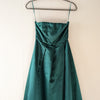 Showpo Queen Of The Show Strapless Maxi Fitted Dress in Emerald Satin, size 0