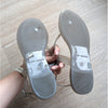 Stuart Weitzman Sandals Buckle Jelly Millie Gray Clear Flats Thong, size 8