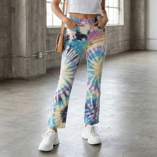 NWT Mother Superior The Tripper Swirling Secrets Tie Dye High Waist Jeans, sz 25