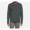 Vince. Dark Green Garment Dye Cotton Long-Sleeve Henley Shirt Top, size L