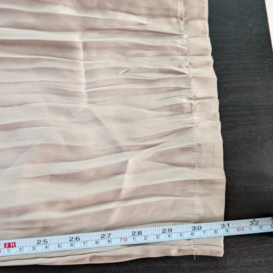 Zara Satin High-Rise Pleated Wide Leg Flowy Beige/Tan Pants, size XS