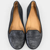 Coach Caitlin Gunmetal Metallic Leather Smoking Loafers 8B
