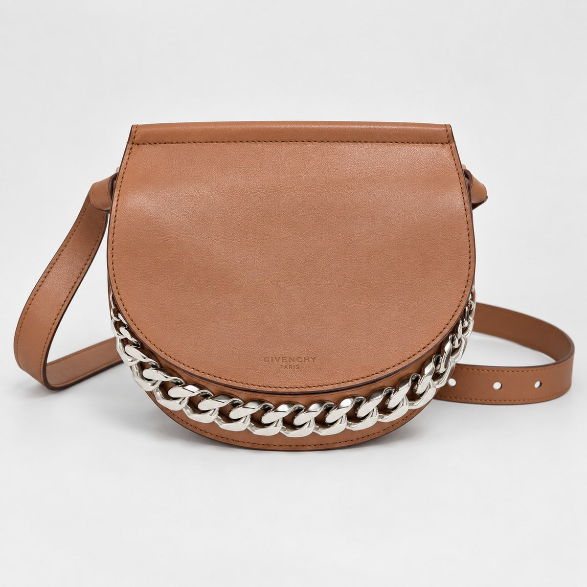 Givenchy Infinity Mini Saddle Cognac Leather Crossbody BB05470781